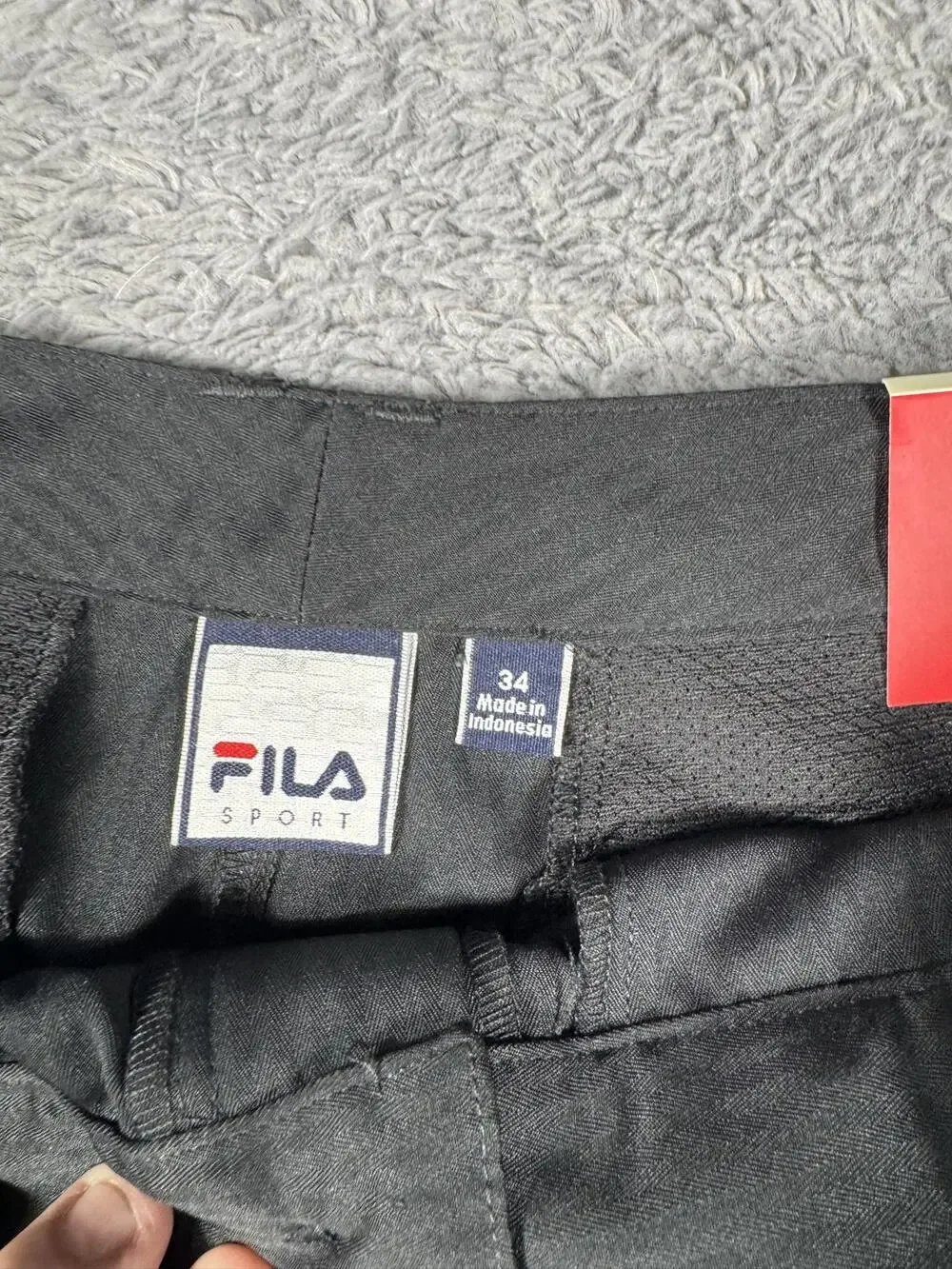 FILA Chino Shorts Mens 34 Black Microfiber Flat Front Casual Pockets Summer